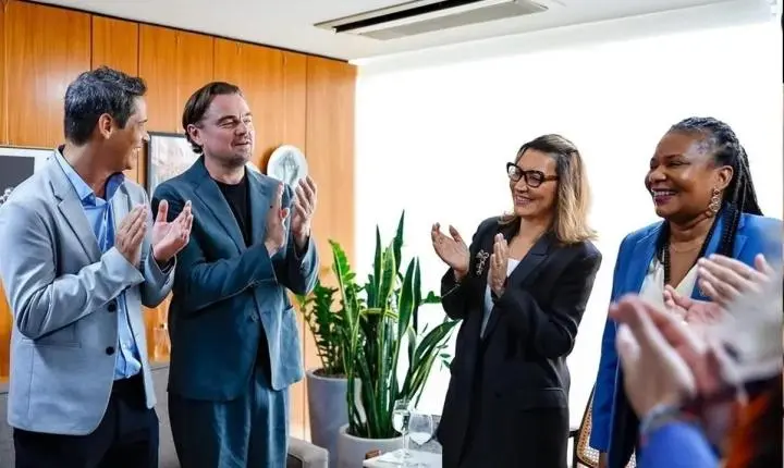 No Planalto, Janja e DiCaprio conversam sobre bioeconomia e meio ambiente
