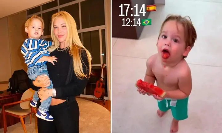 Virginia viaja para Madrid com filho: 